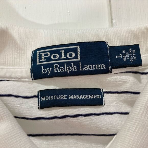 Polo Ralph Lauren Men’s L Blue Striped Golf Polo Shirt Casual Athleisure - Picture 5 of 8
